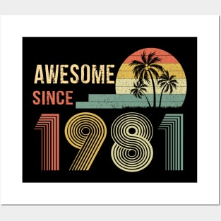 41 Year Old Awesome Since 1981 Gifts 41th Birthday Gift Posters and Art